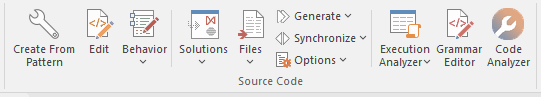 Part of the Code ribbon in Sparx Systems Enterprise Architect.