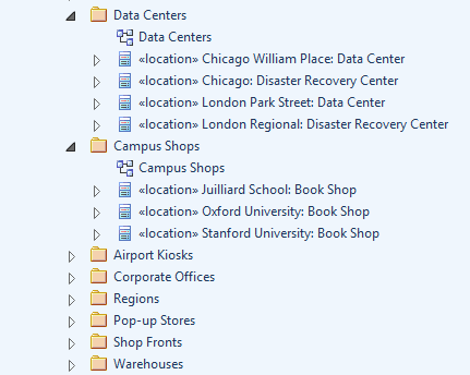 Showing locations in the Project Browser in Sparx Systems Enterprise Architect.