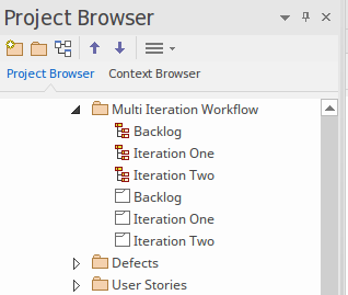 Managing multi-iteration workflow with Kanban Diagrams in Sparx Systems Enterprise Architect.