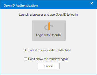 Login screen for OpenID in Enterprise Architect