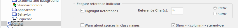 A screenshot of the Preferences dialog in Sparx Systems Enterprise Architect showing how to set the default for operation parameters to be passed by reference.