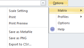 Setting the options for the Relationship Matrix in Sparx Systems Enterprise Architect.