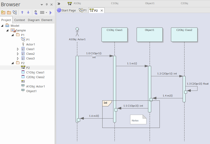 Using object instances for Version Control of Sequence diagrams in Sparx Systems Enterprise Architect.