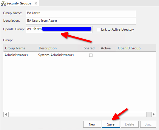 Link the Azure group to a new Enterprise Architect group Link the Azure group to a new Enterprise Architect group