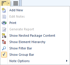 Package browser options in Sparx Systems Enterprise Architect. Package browser options in Sparx Systems Enterprise Architect.