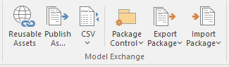 Part of the Publish ribbon in Sparx Systems Enterprise Architect. Part of the Publish ribbon in Sparx Systems Enterprise Architect.