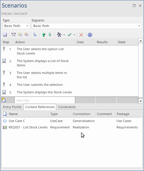 Creating a structured scenario using Enterprise Architect's Scenario Builder. Creating a structured scenario using Enterprise Architect's Scenario Builder.
